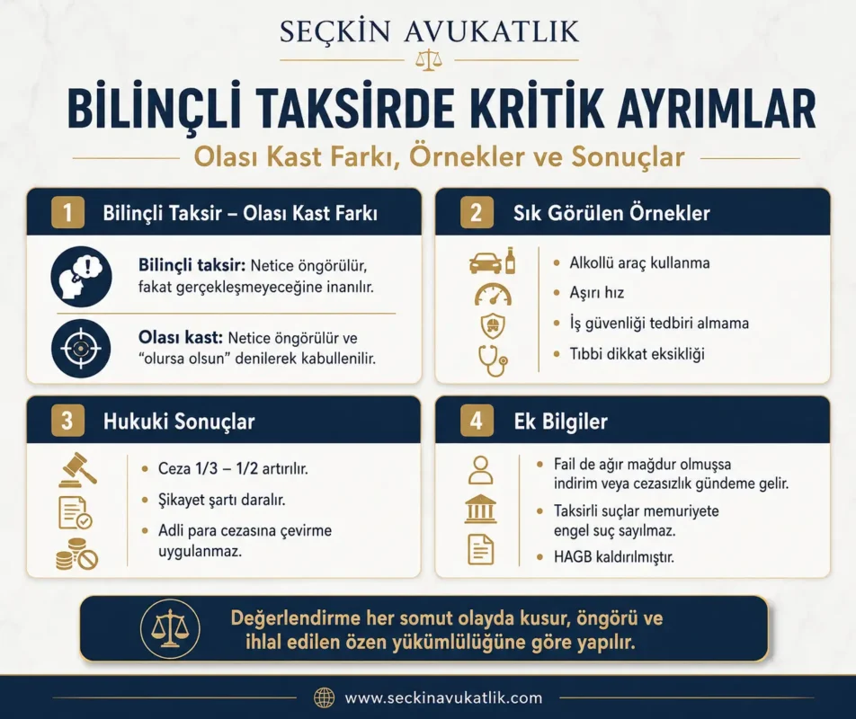 Bilinçli Taksirde Ayırımlar, Olası Kast Farkı