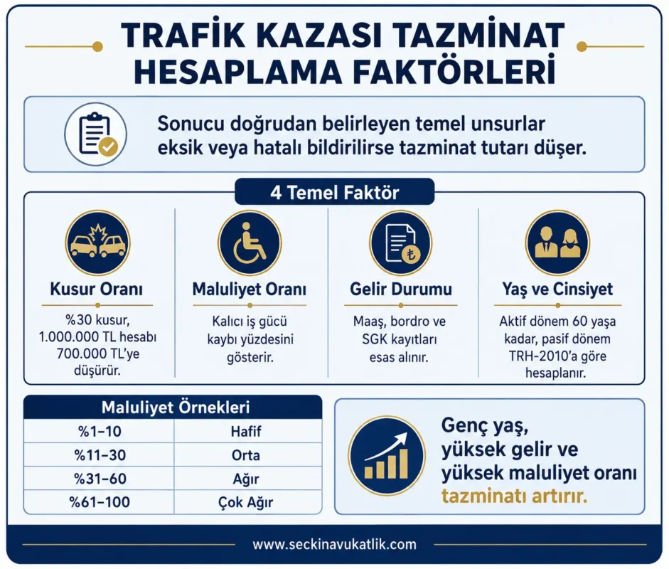 Trafik Kazası Tazminat Hesaplama Faktörleri