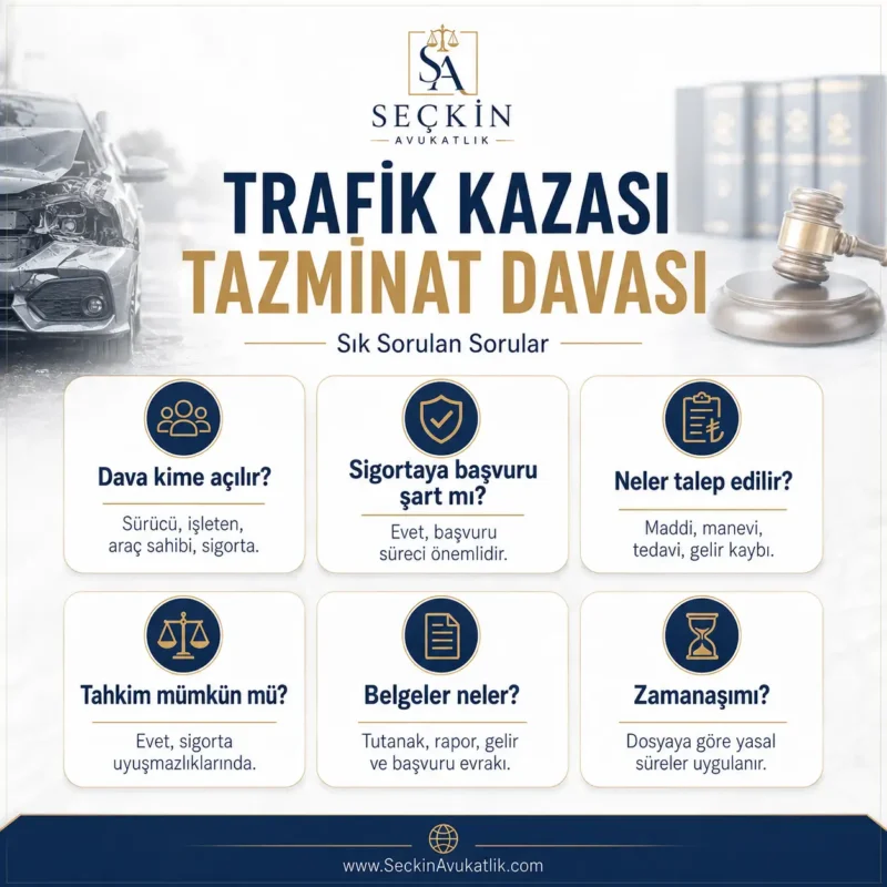 Trafik kazası tazminat davası Sık Sorulan Sorular