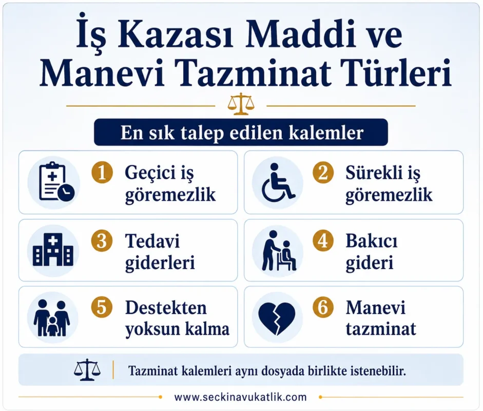 İş Kazası Maddi ve Manevi Tazminat Türleri