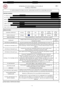Sağlık Kurulu Raporu Örneği EK-1 Formu