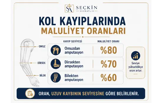 Kol Kayıplarında Maluliyet Oranları