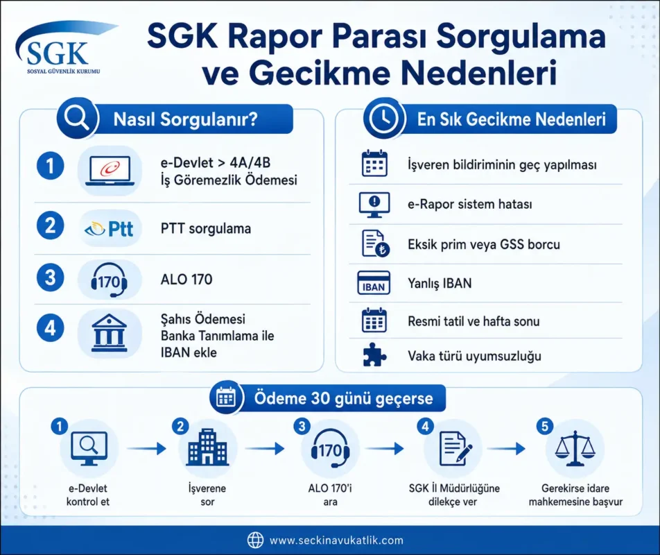 SGK Rapor Parası Sorgulama - Gecikme Nedenleri
