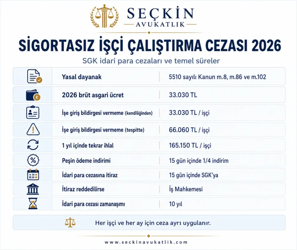 Sigortasız İşçi Çalıştırma Cezası 2026